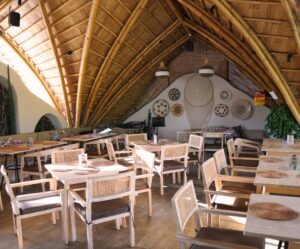 Two-story bamboo-style dining area – Best bistro in Ubud